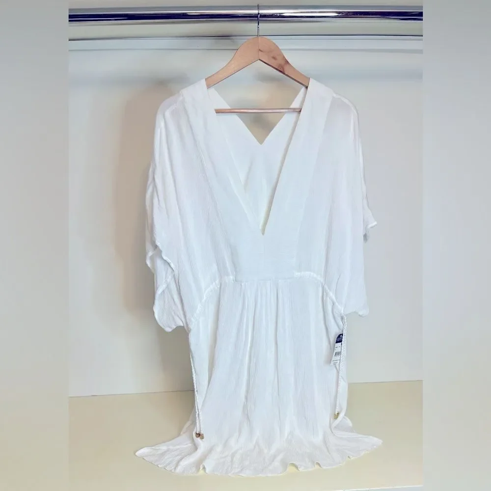 NWT Ralph Lauren WHITE Swim Cover-up Tunic Dress XL